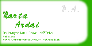 marta ardai business card